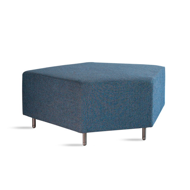 FLOWER AZUL POUF POLIGONO 4P BAJA METAL