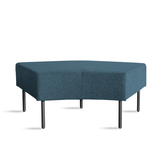 FLOWER AZUL POUF CURVO 4P ALTA METAL