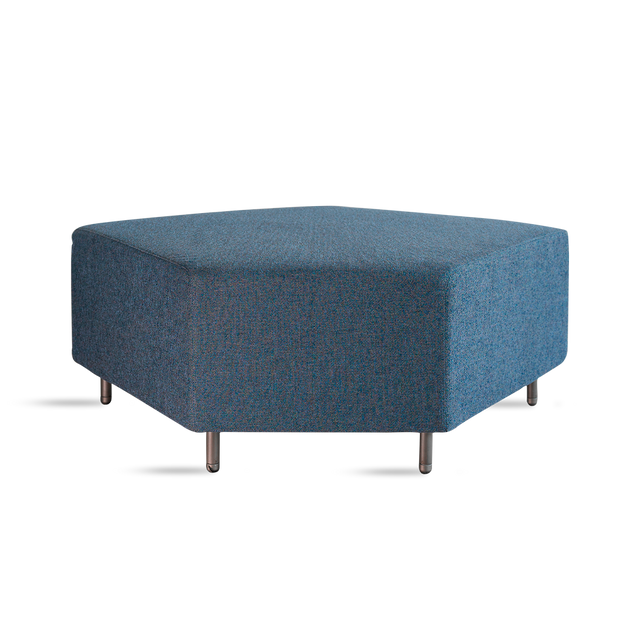 FLOWER AZUL POUF POLIGONO 4P BAJA METAL