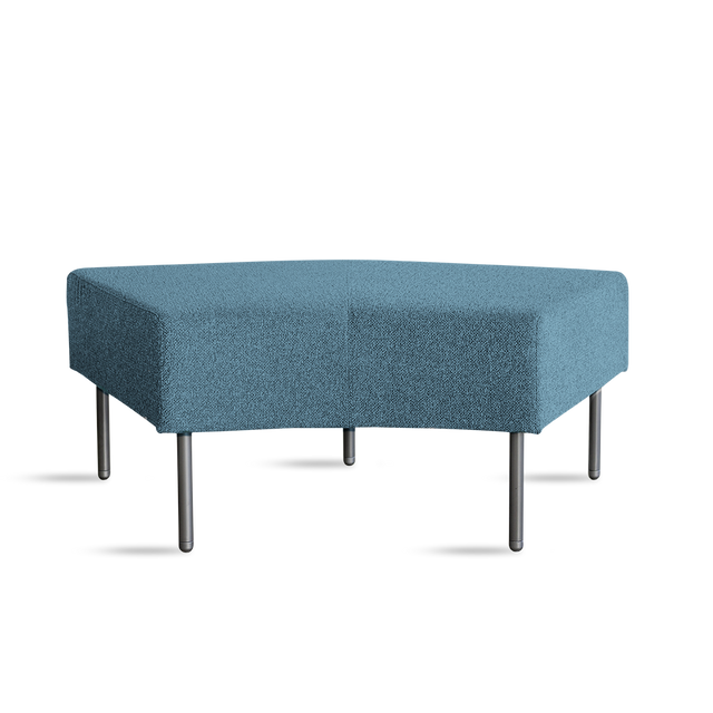 FLOWER AZUL POUF CURVO 4P ALTA METAL
